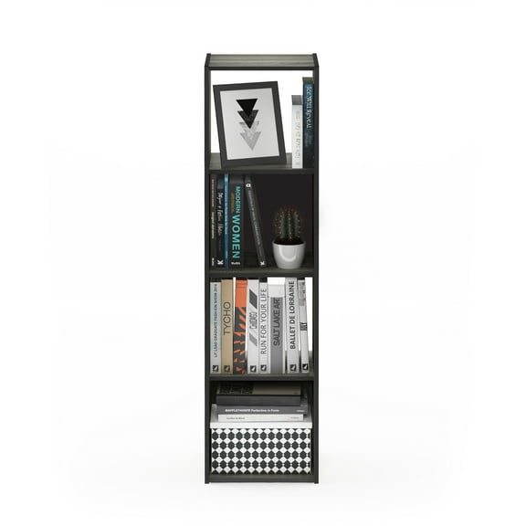 Furinno Pelli Cubic Storage Cabinet, 4x1, French Oak Grey/Black, 18052GYW