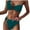 Navy, variant on UTSJKR Women's Ribbed One Shoulder O-Ring String Bikini Swimsuit Cheeky Thong Swimwear Two Pieces Bathing Suit Army Green L