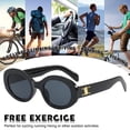 thumbnail image 5 of Gafas de sol retro con montura ovalada, gafas de sol de moda que combinan con todo, hechas de PC, 5 of 5