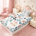 thumbnail image 5 of Manfei Kawaii Cat Twin Sheets 3pcs,Floral Pet Bedding,1 Flat Sheet,1 Fitted Sheet and 1 Pillowcase, 5 of 6