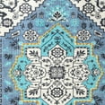 thumbnail image 6 of 26" X 45" Blue Aqua and Ivory Floral Cotton Macrame Hanging Tapestry Wall Decor, 6 of 8