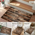 thumbnail image 6 of Brown Wood Grain Front Door Rugs 2x3 ft Farmhouse Vintage Wooden Board Patchwork Small Rug for Entryway Non Slip Washable Bathroom Door Mat Absorbent Floor Mat for Indoor Entrance, 6 of 9