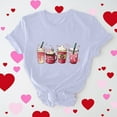 thumbnail image 1 of Meichang T-Shirts de la Saint-Valentin pour Femmes Mignons Cœur Graphique T-Shirts Manches Courtes Col Rond Cadeau de Saint-Valentin Tee Décontracté Cœurs Hauts, 1 of 6
