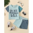 thumbnail image 2 of Niusricy Kids Boy Summer Outfits 2T 3T 4T 5T 6T Toddler Baby Short Sleeve T-Shirt Letter Embroidery Tops + Pocket Shorts Set Little Boys Fashion Comfy Casual 2Pcs Daily Clothes for Vacation, 2 of 8