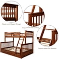 thumbnail image 5 of Multifunctional Bunk Bed, Twin Over Full Bunk Bed with Ladders and Two Storage Drawers, Wood Bunk Bed for Kids Teens Adults, Can Be Separated into 2 Frames, No Box Spring Needed, Walnut, 5 of 7