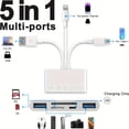 thumbnail image 3 of LEEYNEER [5-in-1 Memory Card Reader] 5-in-1 Memory Card Reader  USB OTG Adapter and SD Card Reader | Suitable for iPhone/iPad  Android TYPE-C Phone OTG Converter  USB C and USB A Devices, 3 of 5