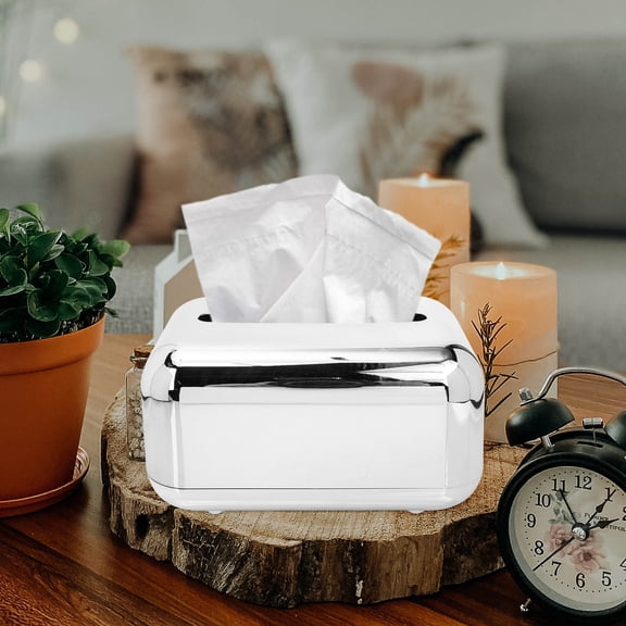 FESTFENDS Tissue Holder Living Room Office Silver ABS 1Pack