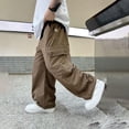 thumbnail image 4 of Coerni Boys Cargo Pants Baggy Casual Wide Leg Pants Workout Parachute Trousers Trendy Streetwear for Kids 5-16 Years, 4 of 8