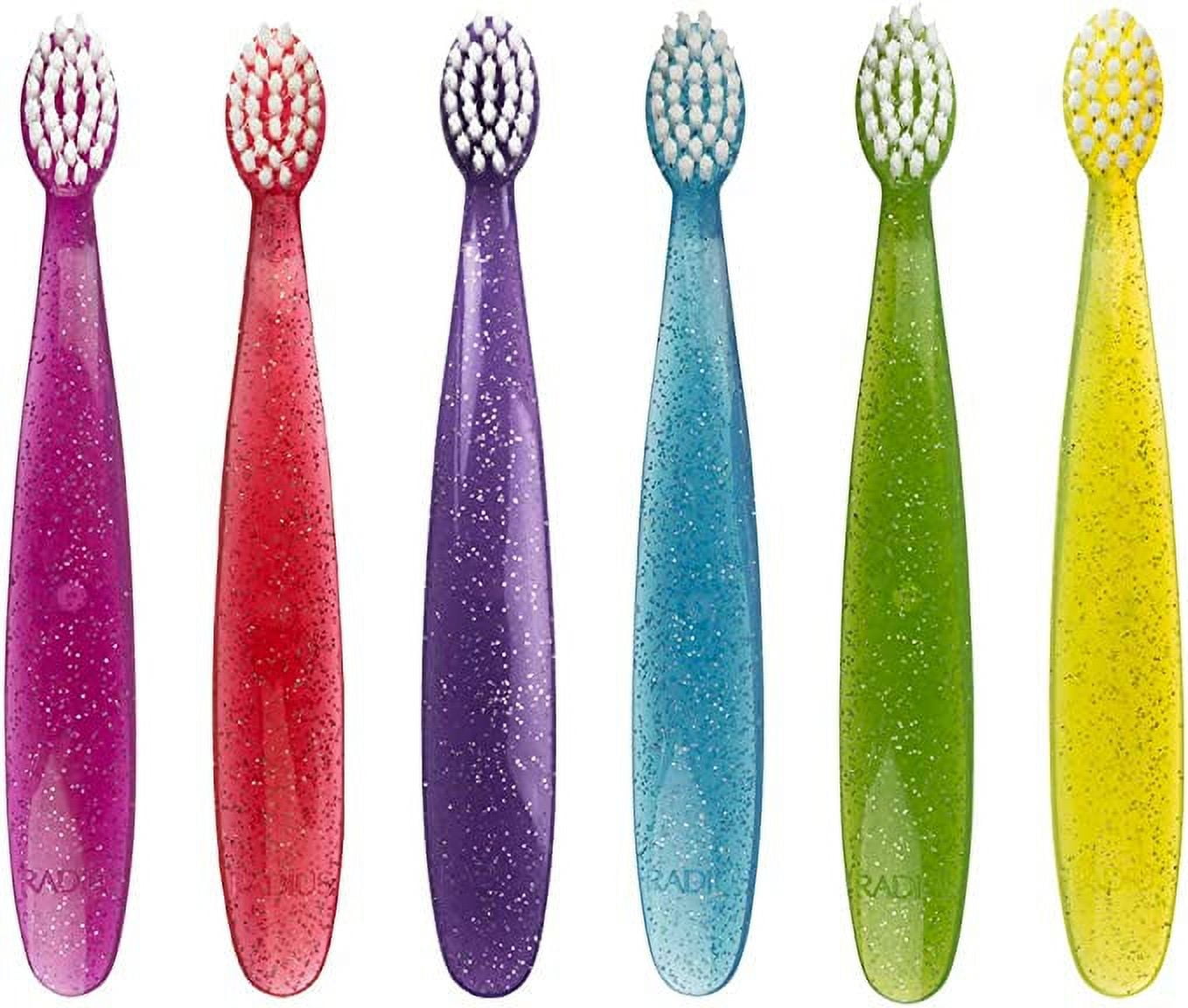 RADIUS Children's Toothbrush Totz Extra Soft Assorted Colors 6 Count, BPA Free and ADA Accepted, Designed for Delicate Teeth and Gums, For Kids 18 Months and Up