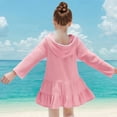thumbnail image 4 of snilers Toddler Girl Long Sleeve Swimsuit Vacation Beach Dress Cute Swim Cover Ups Ruffle Bathing Suit Kids Swimwear Pool Clothes Size 2-10 Years, 4 of 5