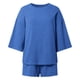 thumbnail image 4 of MKLEKYY conjunto de 2 Piezas de Faja Corta para Mujer, Top de Manga 3/4 y Pantalones Cortos con Cintura Elástica, Ropa de Estar Por Casa, 4 of 4