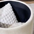 thumbnail image 6 of 2-Piece Set Round Chenille Storage Ottoman, Equipped with a Drum Shaped Small Stool, Storage Space, and MDF Made Desktop Panel ( 23.62"x23.62"x16.53"), 6 of 14