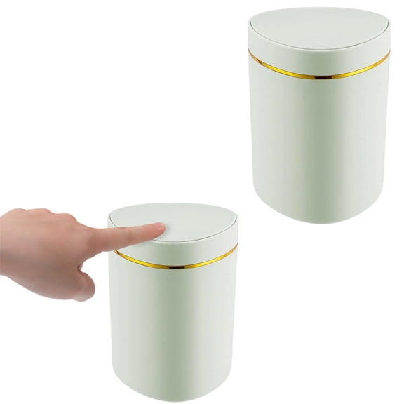 Trash Can Type Desktop with Lid Small Garbage Bin for Compact Tables & Counters, Tiny Wastebasket for Kitchens Bathrooms Bedrooms Dorms Bradem