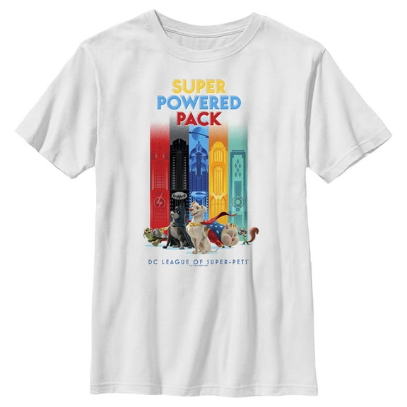 Boy's DC League of Super-Pets Super Powered Pack  Graphic Tee White X Small
