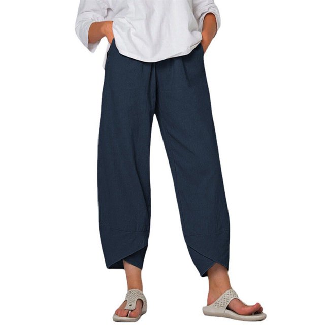 Noveno pantalón con bolsillos, pantalón de mujer Noveno pantalón holgado Noveno pantalón holgado Noveno pantalón Innovación moderna