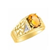 thumbnail image 3 of *RYLOS Nugget Yellow Topaz / Citrine & Diamond Ring - November Birthstone*14K Yellow Gold-plated-silver, 3 of 4