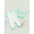 thumbnail image 5 of Jxzom Newborn Baby Boy Girls My First Easter Outfits 0 6 12 18 24 Months Short Sleeve Letter Rabbit Print Jumpsuit Romper with Bunny Hat, 5 of 8
