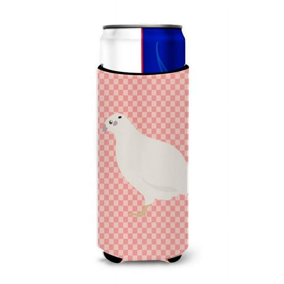 Carolines Treasures BB7957MUK Texas Quail Pink Check Michelob Ultra Hugger for Slim Cans