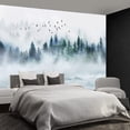 thumbnail image 2 of - Nature Forest Tree Mural Woodland Landscape Backgrounds Cottage Jungle Wallpaper Extra Large Wall murals for Bedroom Living Room（not Peel and Stick）-, 2 of 3