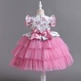 thumbnail image 6 of GaThRRgYP Toddler Kids Baby Girls Princess Casual Dress Party Dresses,Children Level Netting Princess Dress Lace Sleeveless Girl Bowknot Gown Dress Pink 1-9 Years, 6 of 6