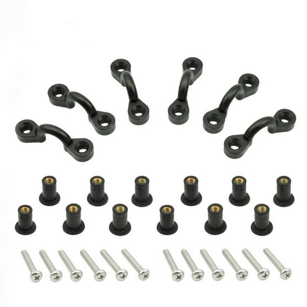 Mantenga el buceo 6 PCS Kayak Deck Hebilla Tornillos de acero inoxidable Bucles montados Piezas de repuesto Lazo de los accesorios para kayaks Methold OD002534-00B