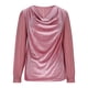 thumbnail image 5 of Xuyuer Metallic Velvet Mesh Splicing Top - Women's Solid Color Elegant Long Sleeve Blouse for Evening Gala Events, Holiday Party Glamour & Luxurious Night Out Ensembles, 5 of 8