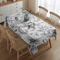 thumbnail image 2 of Gray Pioneer Flower Pattern Rectangle Tablecloth 60"x84",Waterproof Polyester Rectangle Table Cloth, Wipeable Spillproof Polyester Tablecloth for Dining, Camping, Indoor and Outdoor, 2 of 5