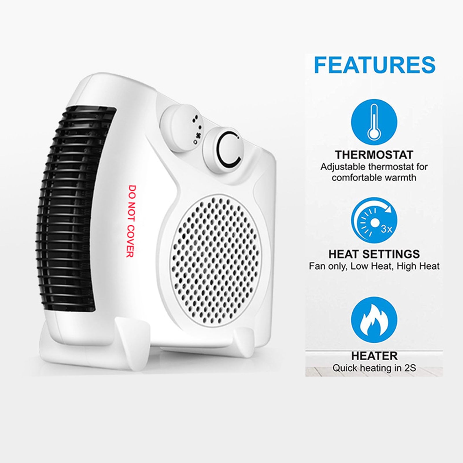 Mini Home Electric Heater with Low Noise and Wire Mesh for Office Home  Bedroom - Walmart.com