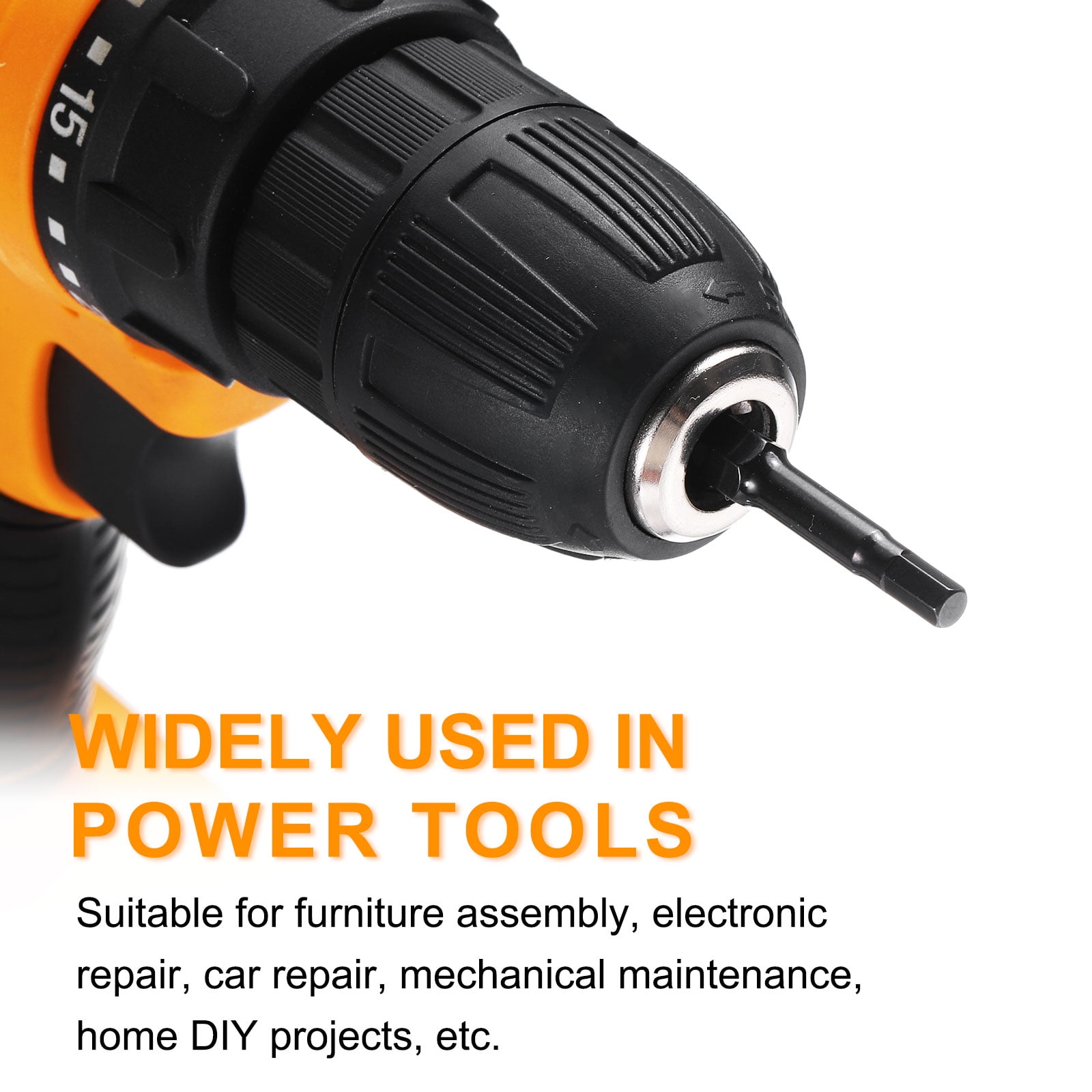 Uxcell 15pcs Hex Head Wrench Drill Bit 5mm(H5) Metric 1/4" Hex Shank 4"(100mm) Length S3 Steel Magnetic Impact Drivers Screwdriver Bit Industrial Grade Hexagon Electric Drill Bits