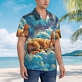 thumbnail image 5 of Daiia Artistic Starry Sky Cloud Dog Hawaiian Shirt for Men Gentle Cotton Regular Short Sleeve Casual-Medium, 5 of 9