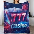 thumbnail image 4 of 777 Casino Super Soft Blanket Flannel Throw Blanket Flannel Microfiber Blankets for Couch Bed Sofa Fluffy and Warm 60"x80", 4 of 9