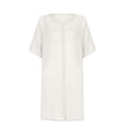 thumbnail image 4 of Antinious Summer Dresses for Women,Womens Dresses for Party,Plus Size Mini Dresses for Curvy Women Solid Short Sleeve V-Neck Solid Patchwork Beach Dress,White,XXXXL, 4 of 5