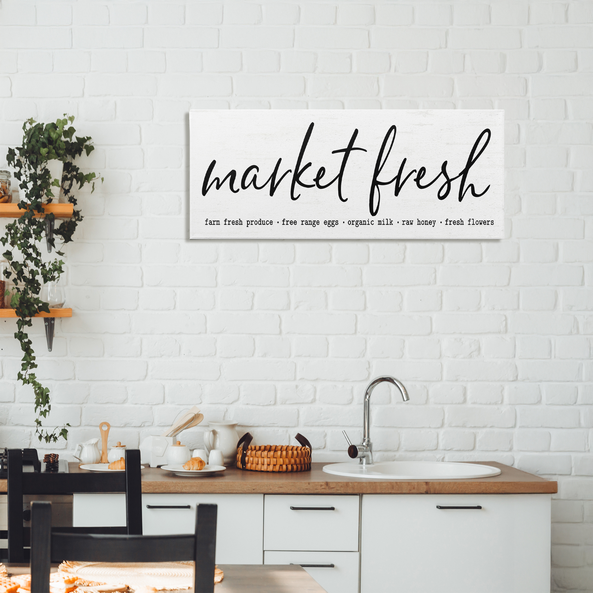Market Fresh Organic Canvas Wall Art, design by Lettered and Lined