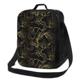 thumbnail image 1 of Balery Gold Gloss Outline Floral Caja de Almuerzo y Bolsa de Almuerzo para Hombres y Mujeres, Bolsa de Almuerzo Reutilizable con Gran Capacidad, Bolsa de Almuerzo Aislada, 1 of 7