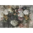 thumbnail image 2 of Floral Wallpaper Wall Mural - Vintage Flowers on Wood, 2 of 5