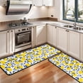 thumbnail image 3 of Kitchen Rugs Sets Of 2,Yellow Lemon Fruit Leaves White Pattern Anti Fatigue Kitchen Mat Rugs Non Slip Washable,Decorative Kitchen Floor Mats for Kitchen,Sink,Laundry,17"x47"+17"x47", 3 of 5