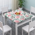 thumbnail image 3 of Square Tablecloth with Elastic Edges 36 * 36 Inch Pioneer Waterproof Hand Drawn Roses Table Cover Washable Indoor and Outdoor for Party Kitchen Dinner Banquet Patio Picnic, 3 of 6