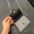 thumbnail image 3 of Bolso Cruzado Con Cadena para Mujer Bolso Cuadrado Con Diamantes Imitación Color Sólido Bolso para Fiesta Cena (S), 3 of 9