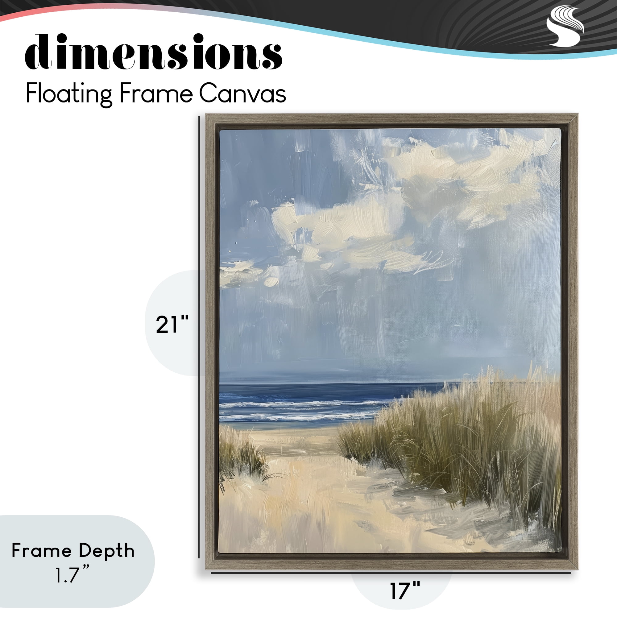 Stupell Industries In The Dunes By The Sea Brown Framed Floater Canvas Wall Art, design by Petal Prints Design