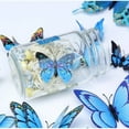 thumbnail image 4 of Butterfly Wall Decal, Removable Refrigerator Magnets, Butterfly Mural Stickers, 3D Butterfly Wall Stickers for Kids Home Room Art Decorations Wall, Double Wings - 24 Pcs Blue, 4 of 9