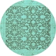 thumbnail image 1 of Ahgly Company Indoor Round Oriental Light Blue Traditional Area Rugs, 8' Round, 1 of 4
