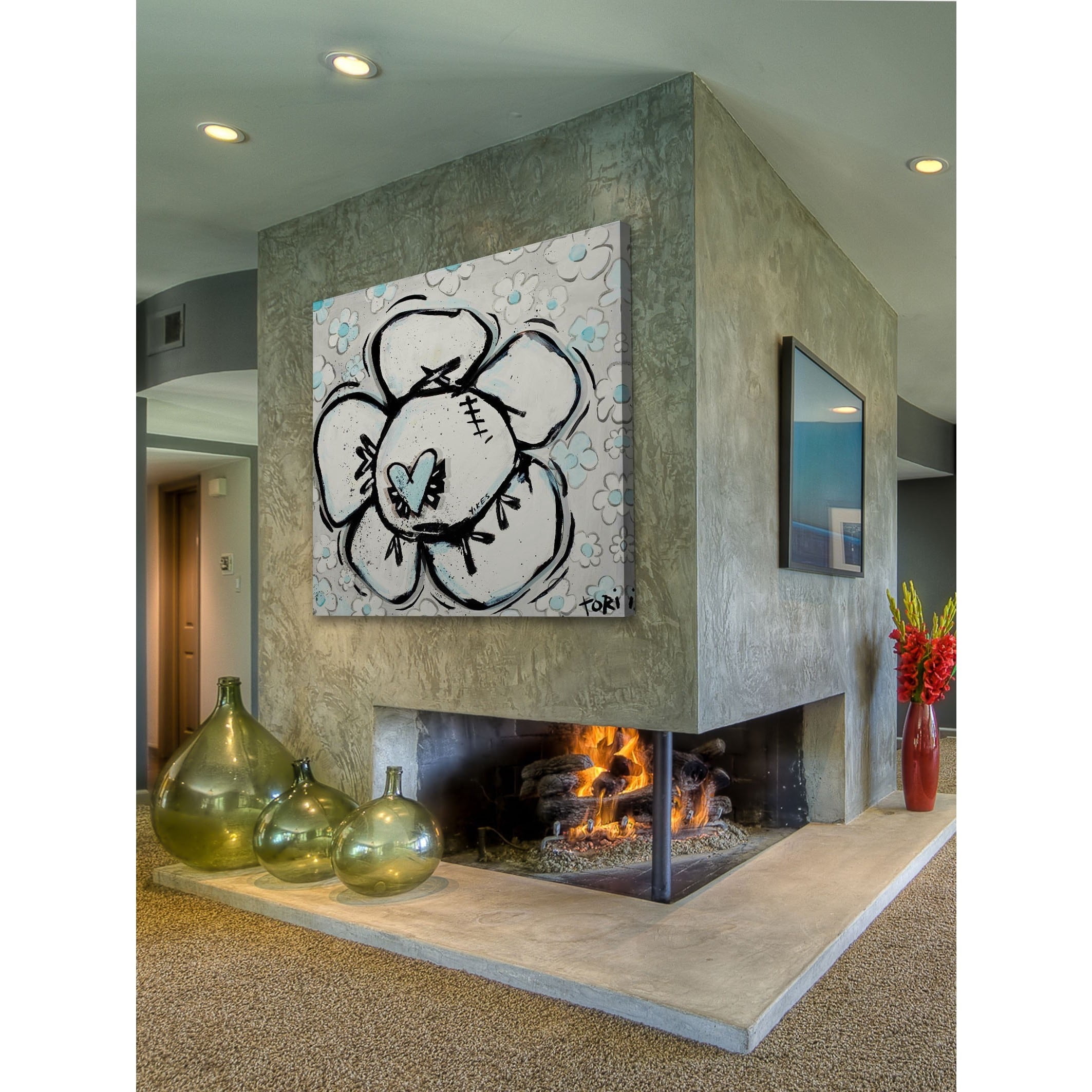Marmont Hill "Yikes Flower" by Tori Campisi Painting Print on Canvas