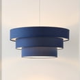 thumbnail image 4 of SAFAVIEH Clelia LED Navy Fabric Pendant Light with Navy Linen Shade, 4 of 8