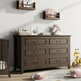 thumbnail image 2 of GIKPAL Dresser for Bedroom, 6 Drawers Wood Dresser with Antique Handles, Farmhouse Rustic Chest of Drawers for Bedroom, Living Room, Entryway & Hallway, 2 of 10