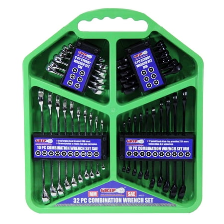 Grip 32 pc Combination Wrench Set SAE/MM