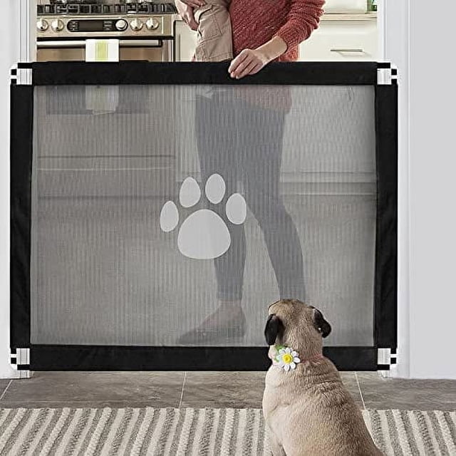 Barrera para mascotas fácil de instalar y bloqueable, puerta para escaleras, 80cm x 100cm