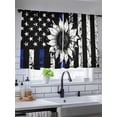 thumbnail image 5 of Sheer Curtains 45 Inch Length 2 Panels Set for Kitchen, American Flag Semi Sheer Curtains for Windows, Farmhouse Sunflowers Shabby Chic Country Black Blue Voile Window Treatments Rod Pocket Curtain, 5 of 7