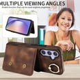 thumbnail image 6 of Case for Samsung Galaxy A54, PU Leather 3 Card Slots with Finger Ring Holder Shockproof Phone Case, 6 of 15