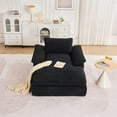 thumbnail image 3 of Aukfa 51.2" Oversized Chaise Lounge Chair Indoor, Corduroy Upholstered Sofa Couch with Pillow Armrests, Sleeper Sofa Chair for Living Room Bedroom Office, Black, 3 of 8