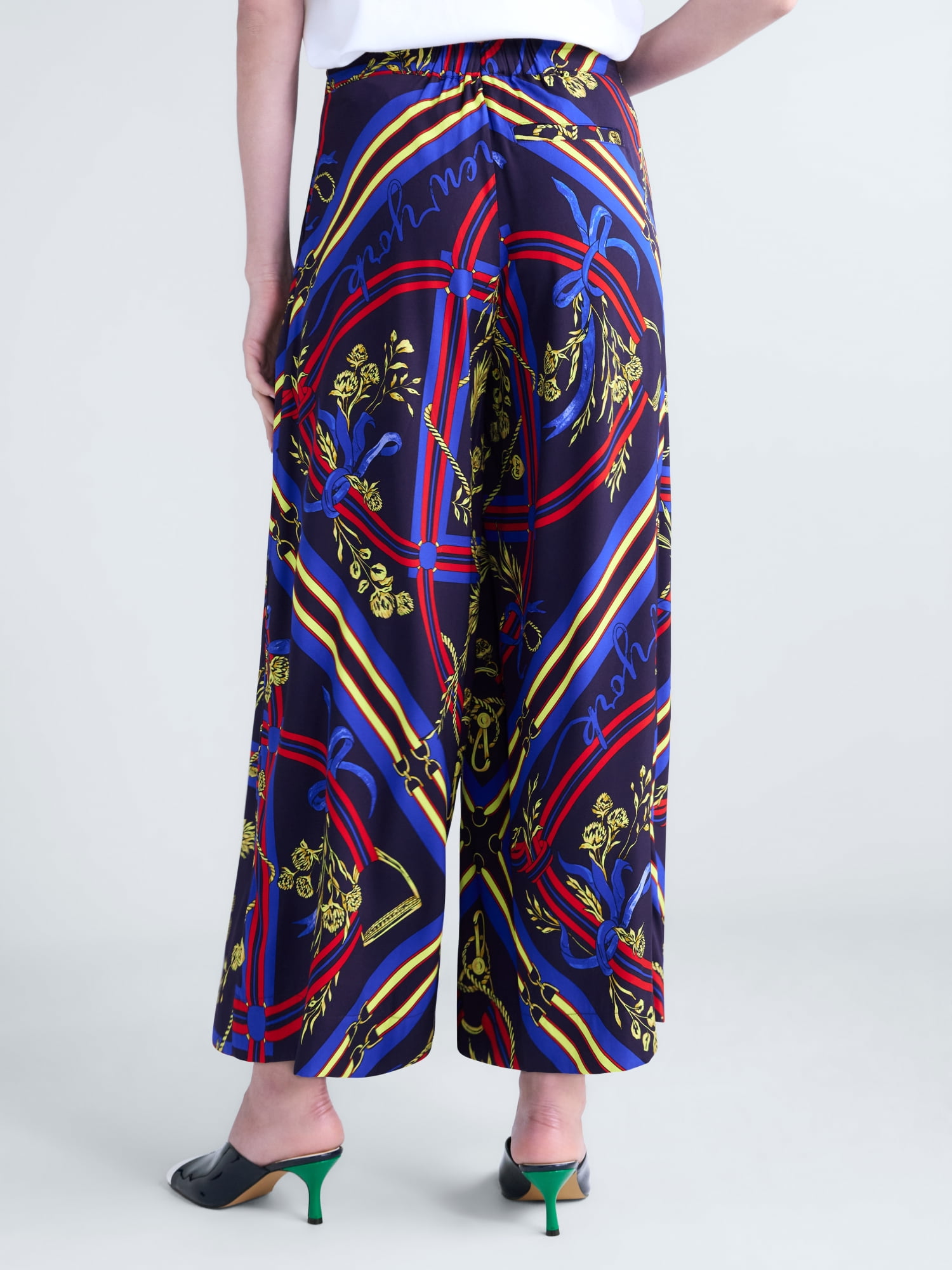 Free Assembly Women's and Women's Plus Silk Blend Cropped Wide Leg Pants, 26" Inseam, Sizes XXS-4X